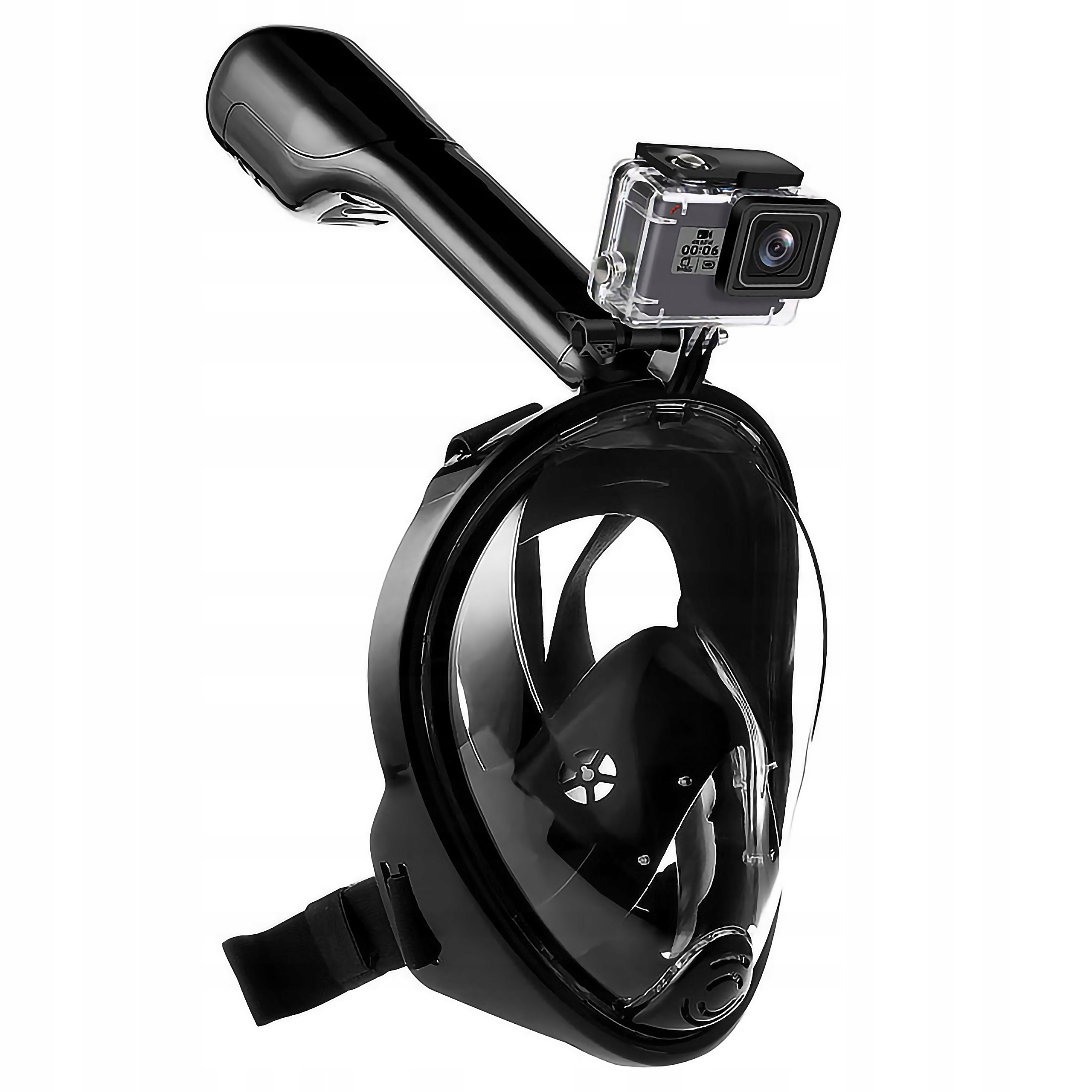 Pełna Maska do nurkowania z fajką i mocowaniem do GoPro Hero 13 12 11 10 9