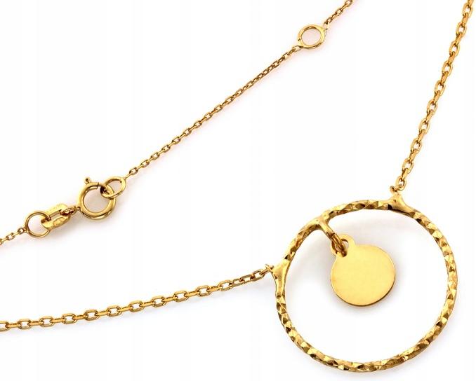 Zlatý náhrdelník 585 módní, elegantní, jemný r44, módní vzor jako dárek 14k