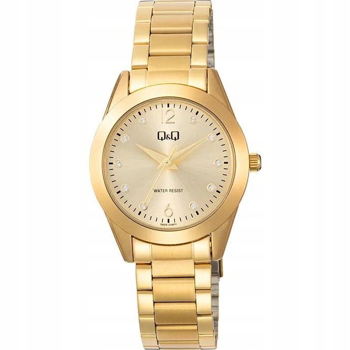 Dámské hodinky Qq Q82B-008P Zirkony zlaté