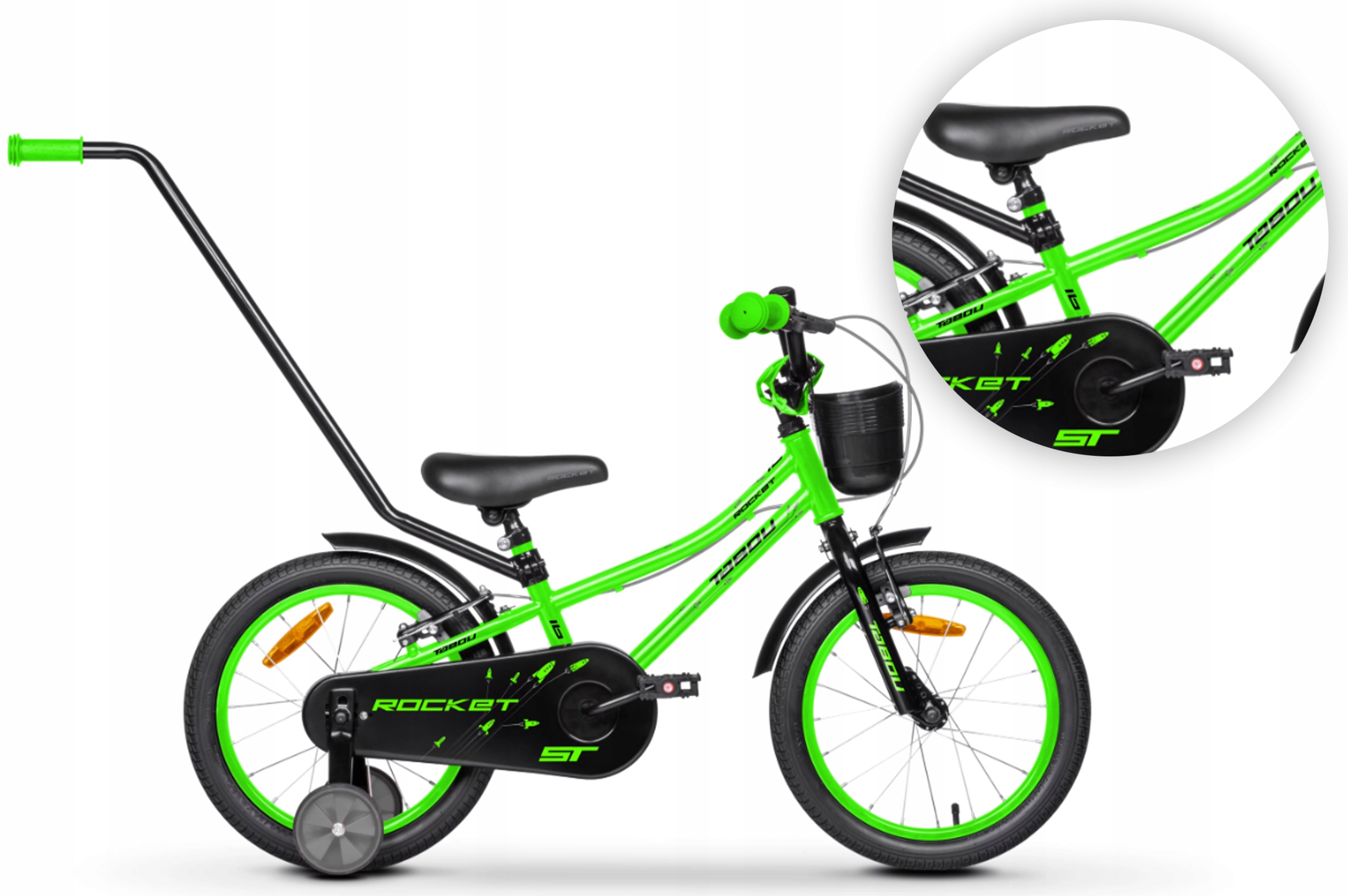 Rower dziecięcy 16" Tabou Mini St zielony szary R25