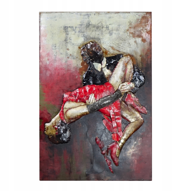 3D kovový obraz Loft Tančící Pár 2 80x120 cm