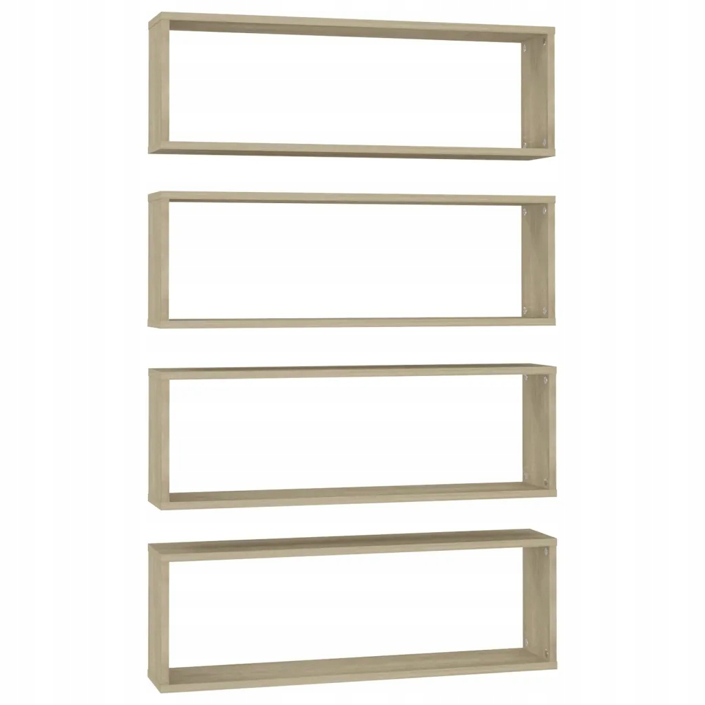 Sada 4 nástěnných polic, dub sonoma, 80 x 15 x 26,5 cm