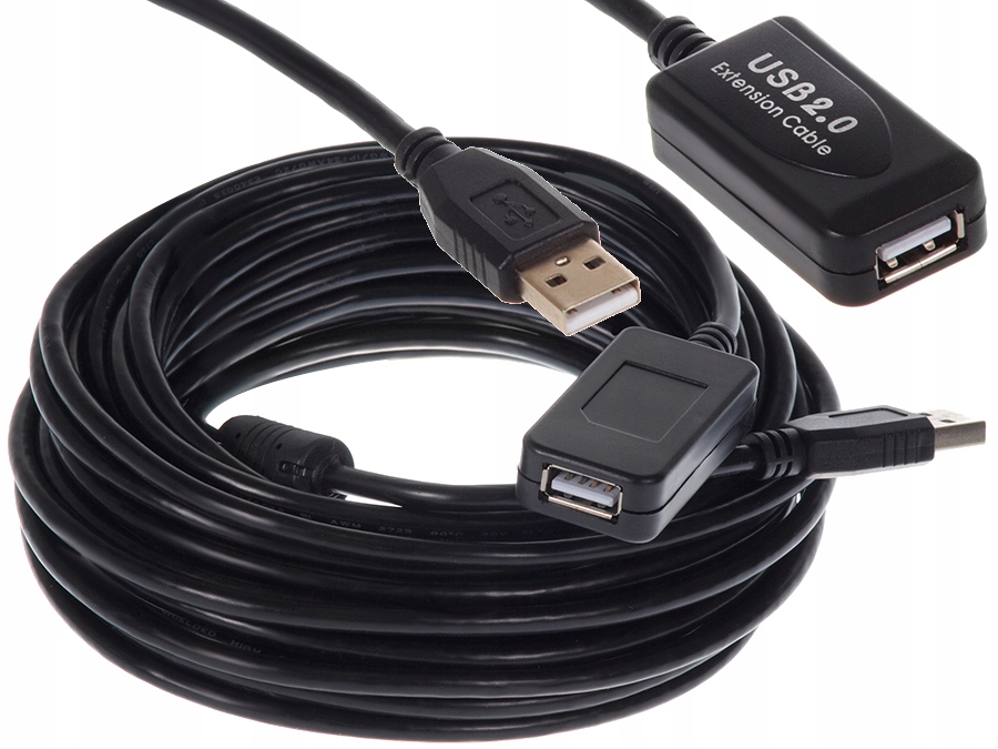 KABEL PRZEWÓD PRZEDŁUŻKA PRZEDŁUŻACZ USB 2.0 DŁUGI 10m KABEL AKTYWNY ...