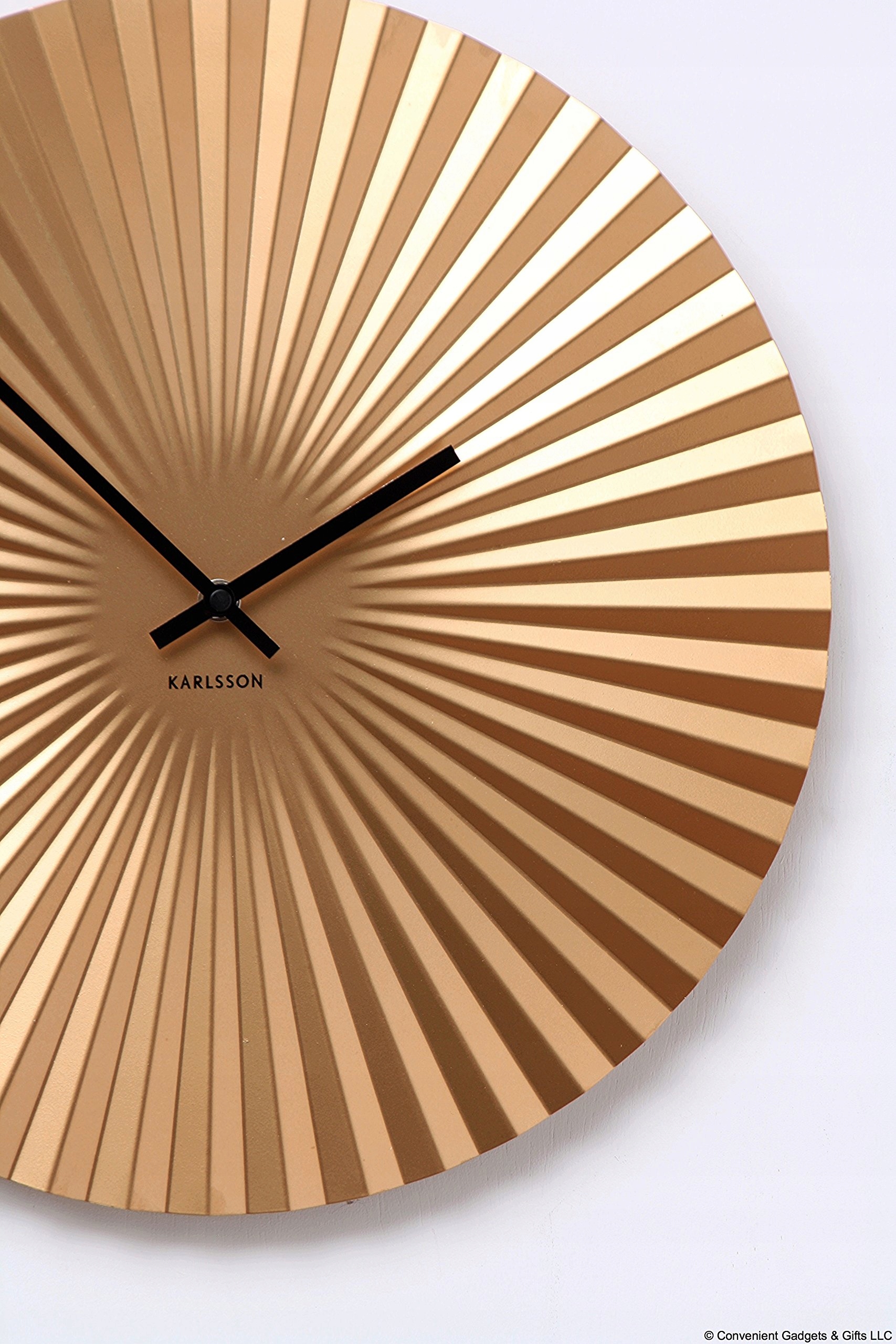 Karlsson KA5657GD Sensu zegar ścienny, stal, złoty, 40cm Linia ścienne