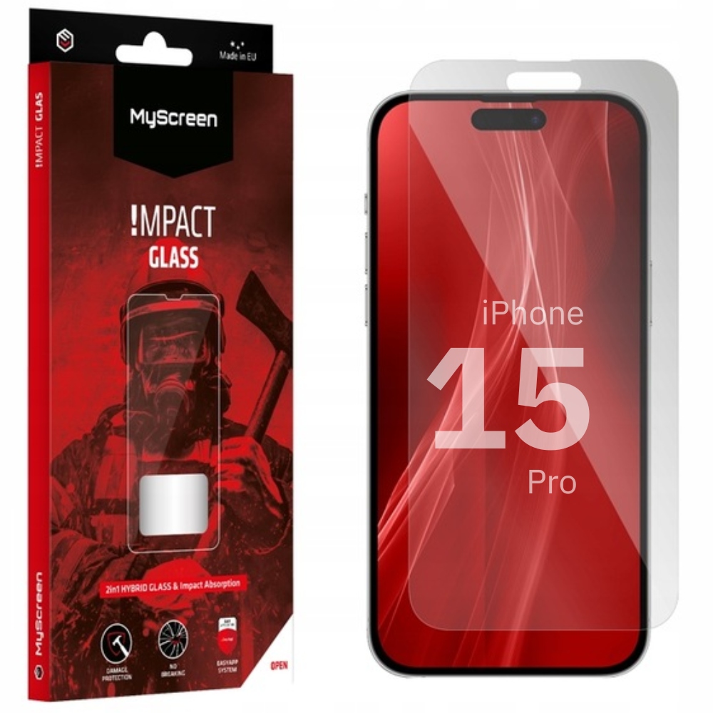 Sklo hybridní ochranné pro Apple iPhone 15 Pro MyScreen Impact Glass