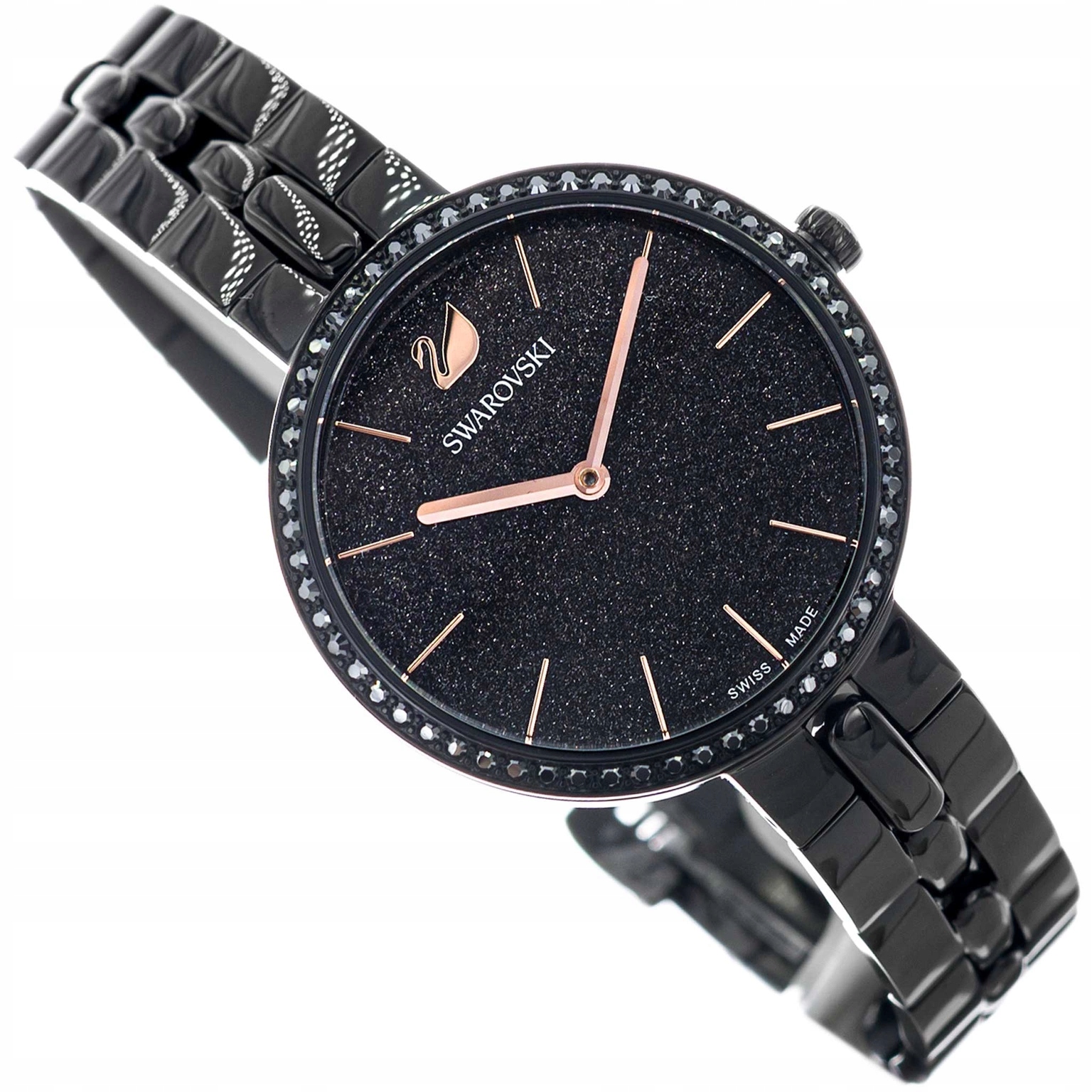 Dámské Hodinky Swarovski 5547646 Cosmopolitan Černé Na Náramku