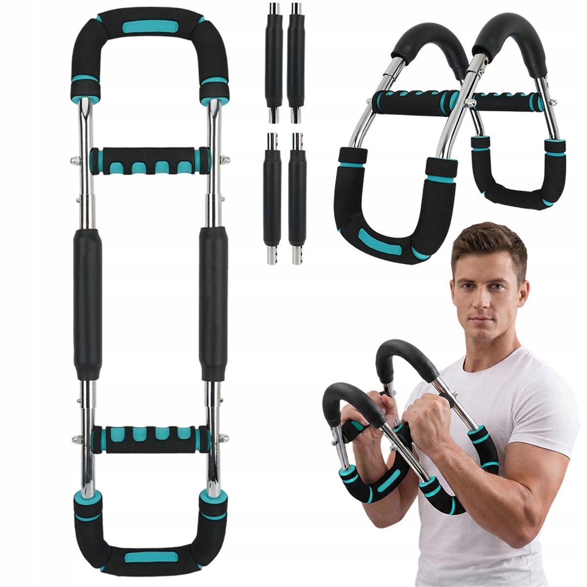 30-120 Lbs Nastavitelný Posilovač Ramen S Ergonomickými Držadly, Přenosný