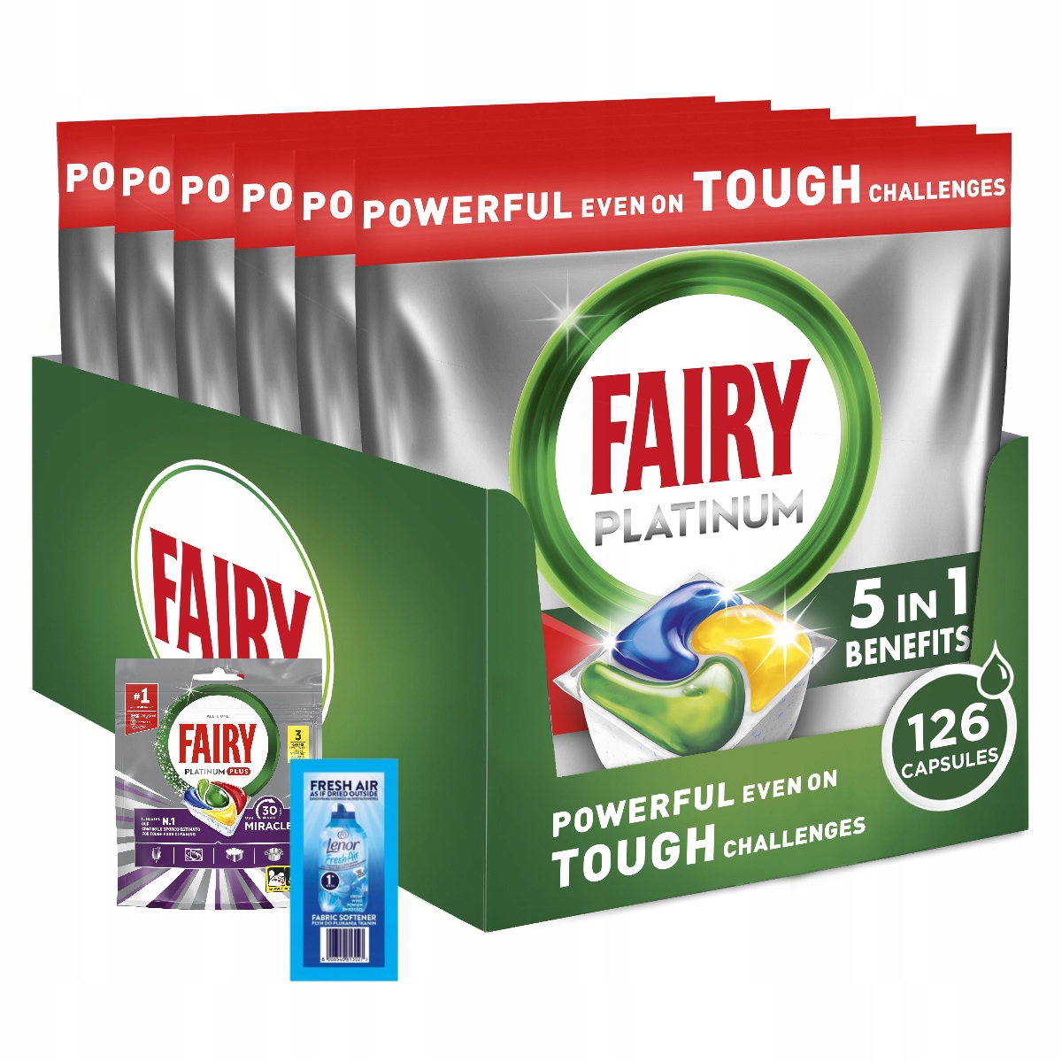 Fairy Platinum All In One Kapsułki do zmywarki Cytryna 126 tabletek