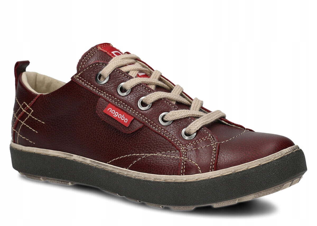 Dámské Kožené Polobotky Vínové Nagaba 243 Pohodlné, Polské 40