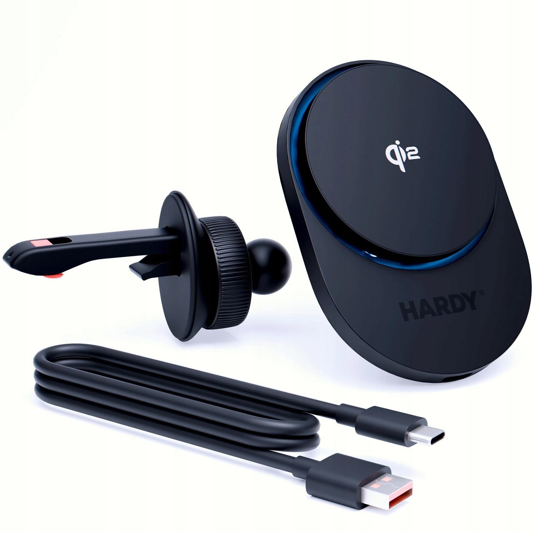 Držák telefonu 3mk nabíječka Qi2 do auta, magnetický 15W kabel