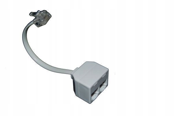 Rozgałęźnik 6p4c, 1 wtyk 2 gniazda na przewodzie 10cm