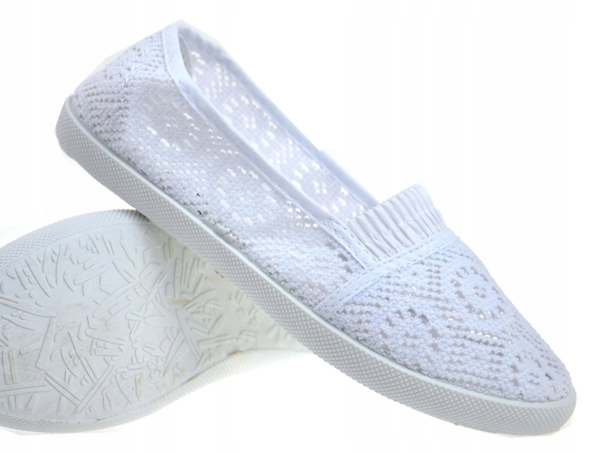 KORONKA ŚLICZNE TENISÓWKI Trampki BIAŁE r37