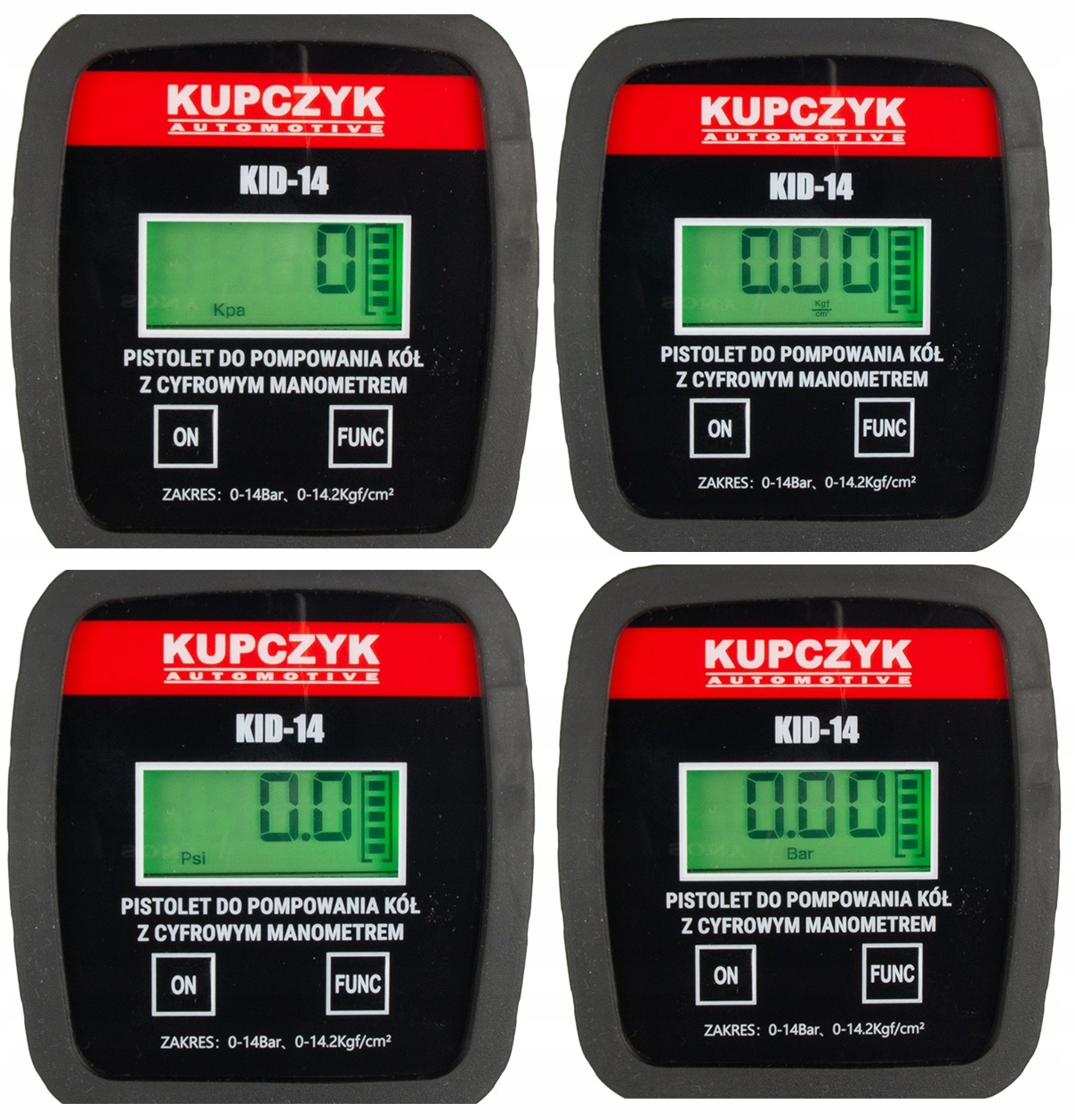 Pistolet do pompowania kol cyfrowy manometr 14bar Producent code KID 14