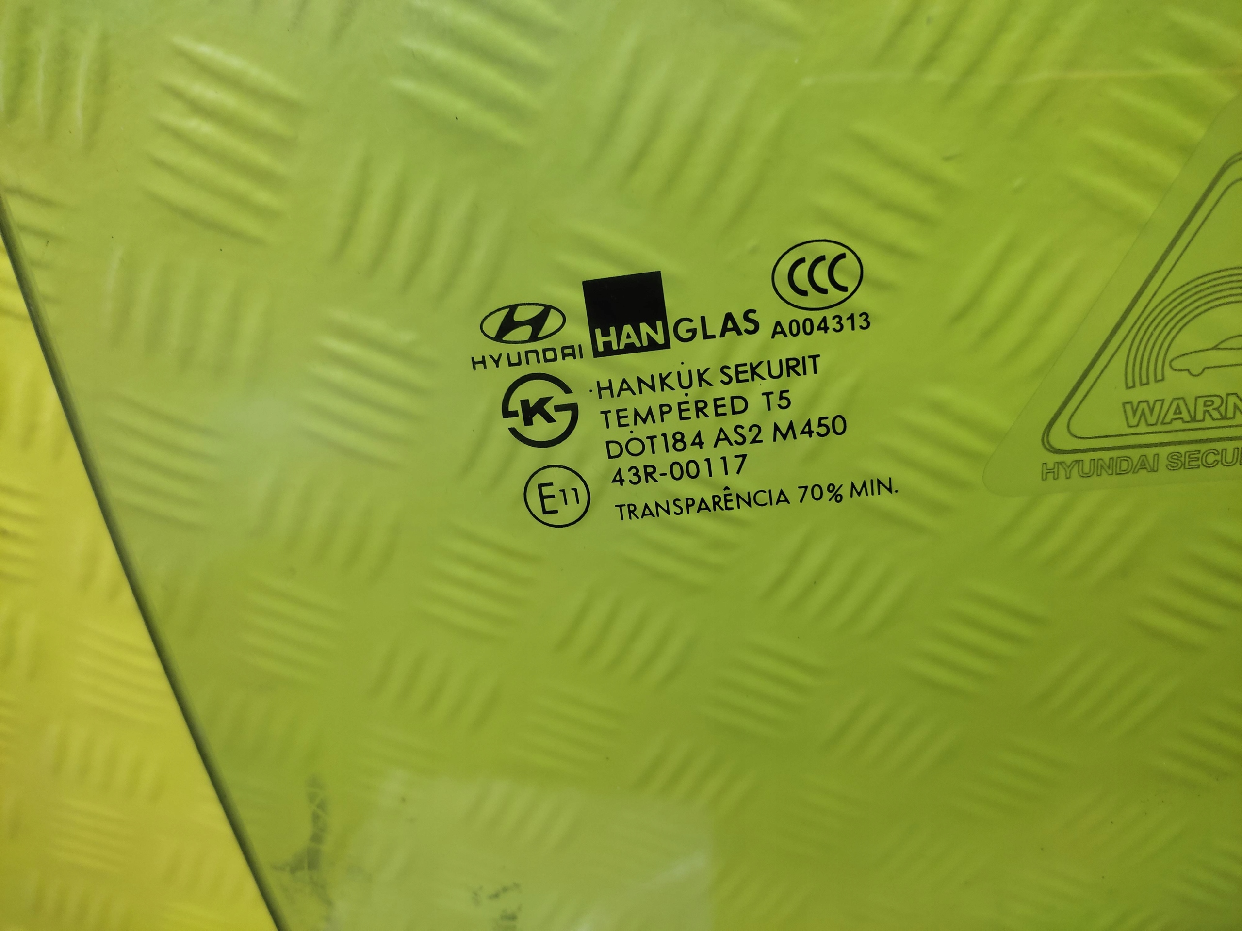 HYUNDAI COUPE window door right front