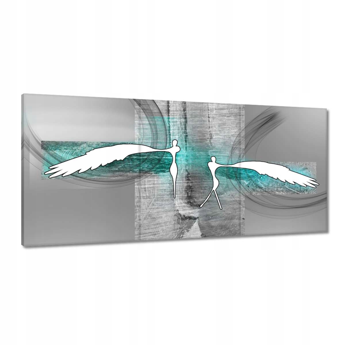 Obrazy 210x100 Andělé do ložnice Tyrkysová