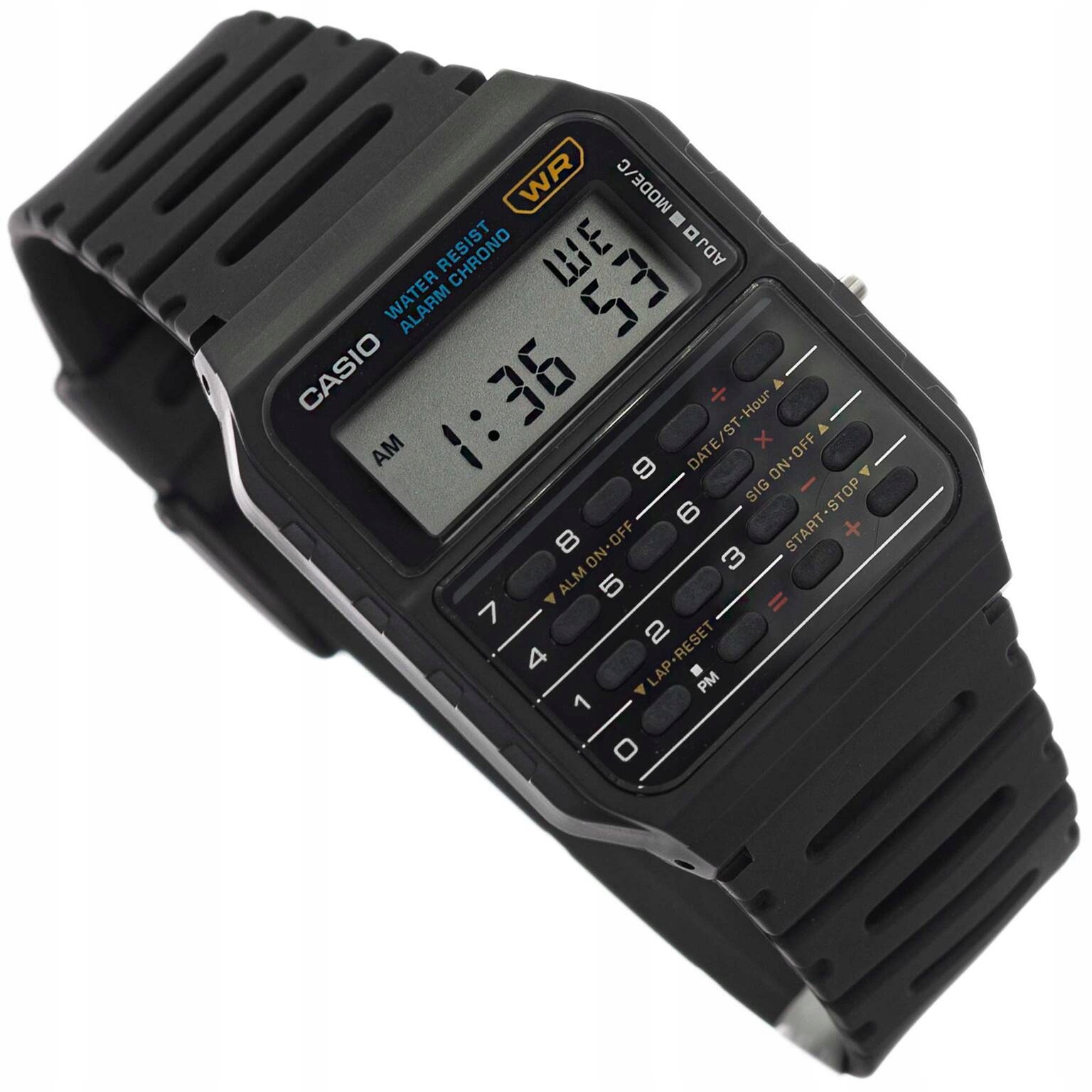 Pánské Hodinky Casio Vintage CA-53W-1ER Černé S Retro Kalkulačkou Na Řemínku
