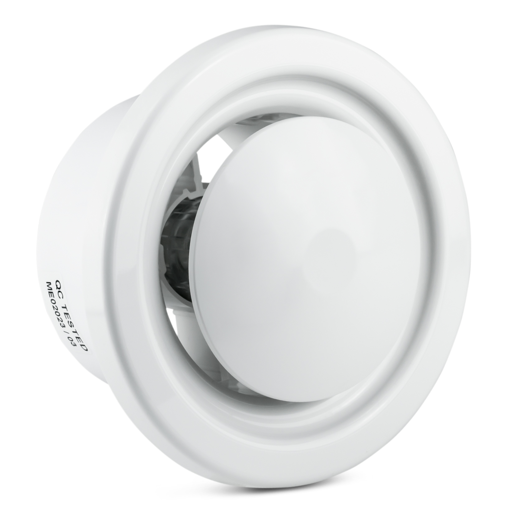 Anemostat Click-Clack z ramką fi 150 biały AVM150