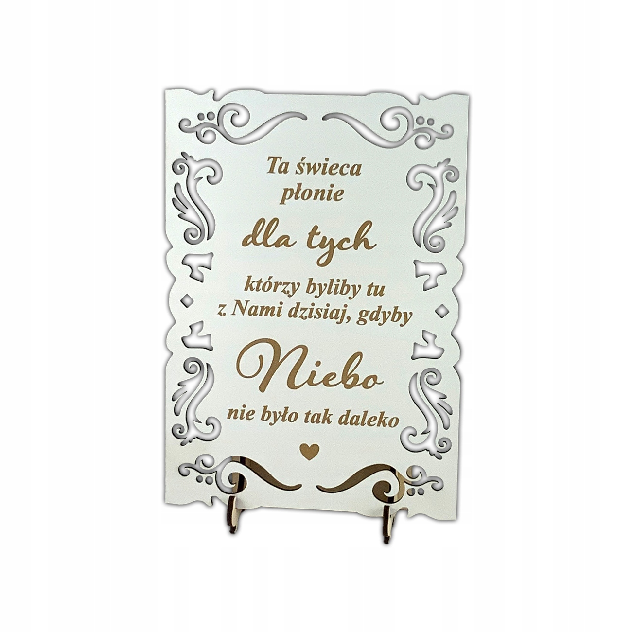 Tabliczka ''Ta świeca płonie..." Biały Kolor dominujący biały