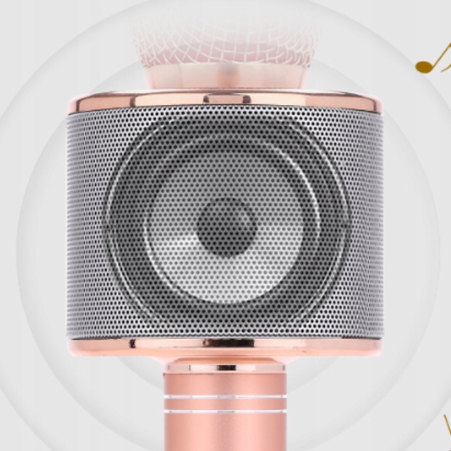 MIKROFON DLA DZIECI KARAOKE BEZPRZEWODOWY Z GŁOŚNIKIEM BLUETOOTH GŁOŚNIK Model MIKROFON Z GŁOŚNIKIEM BLUETOOTH GŁOŚNIK RÓŻ ZŁOTY