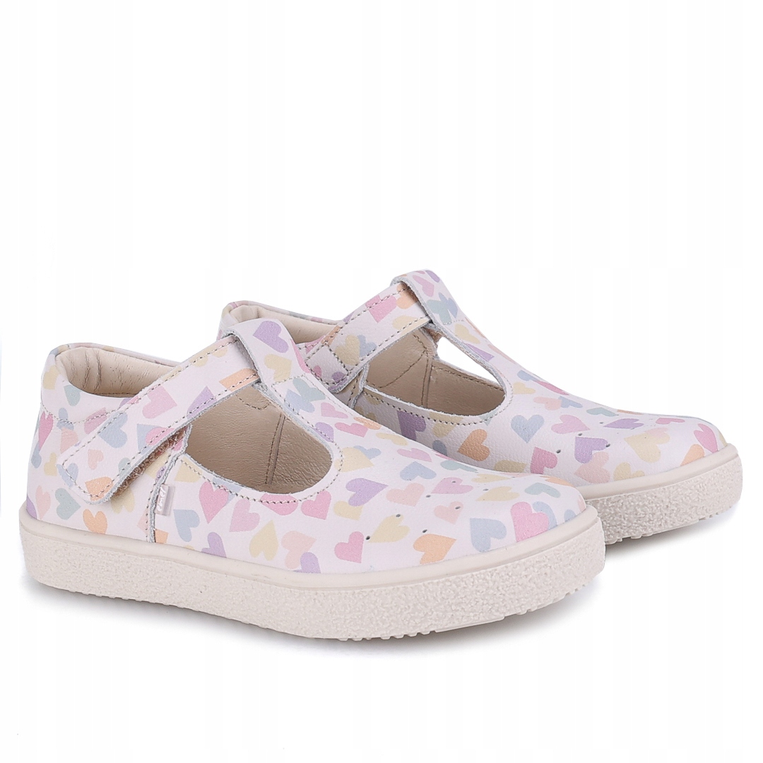 Emel E2755C Manisa Buty Balerinki Skórzane Rzep Kolorowe Serca r.30