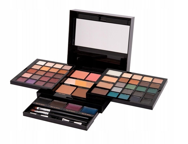 Kufřík s 73 kosmetickými přípravky Max&more Paleta očních stínů a očních zrcátek