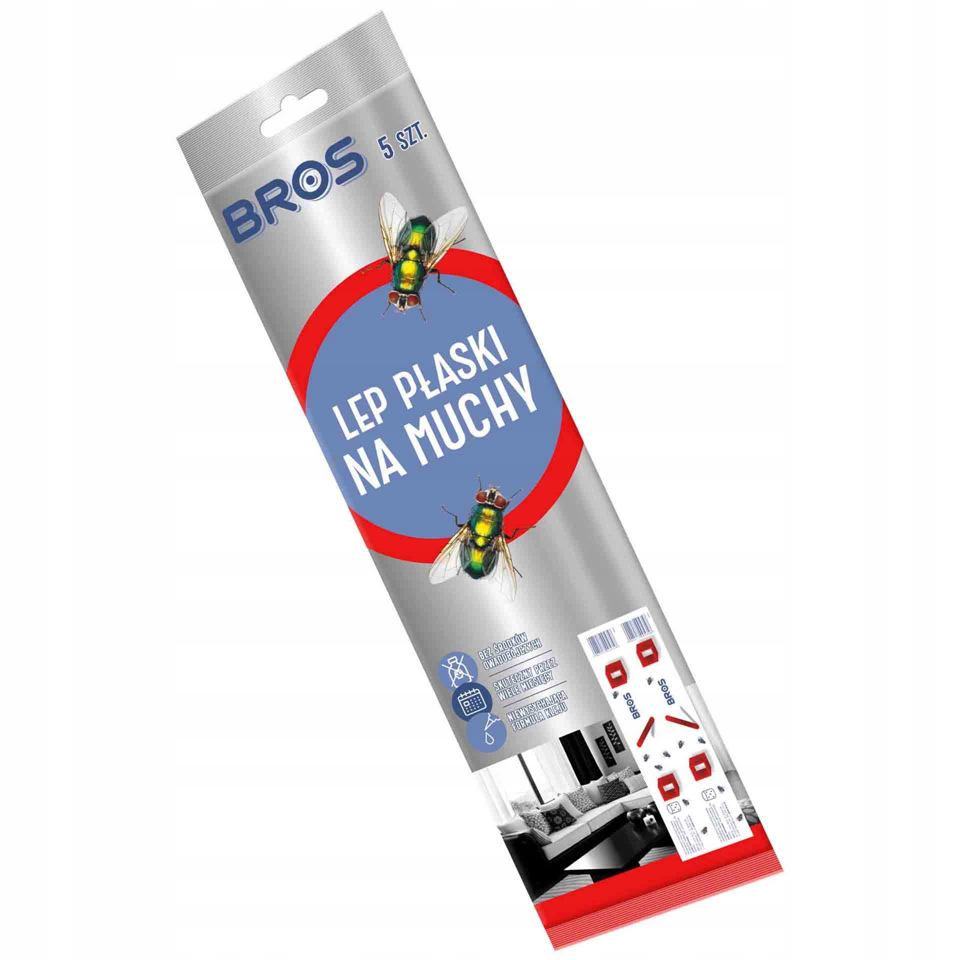 

Bros Lep Płaski Na Muchy 5 Pak
