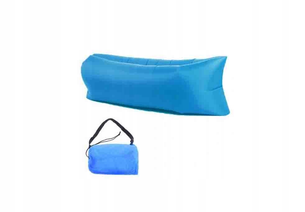 LEŻAK PLAŻOWY NADMUCHIWANY WIATREM NIEBIESKI