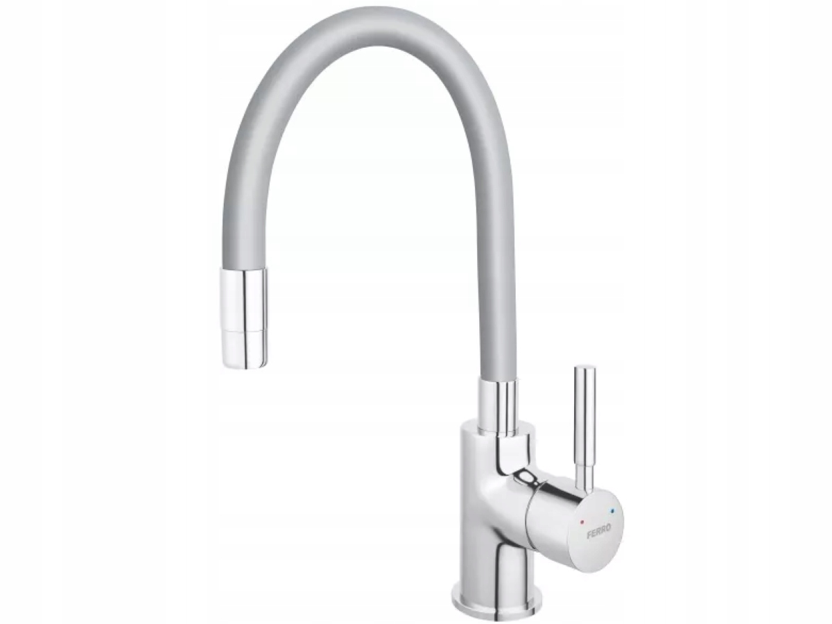 Stojanková kuchynská batéria Ferro so striebornou sivou zorba zumba flexi