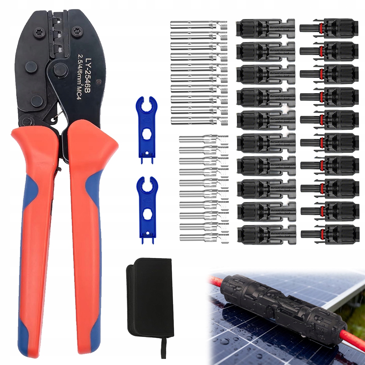 Nowy Zaciskarka Praska Szczypce Do Złącz MC4 Solar Fotowoltaika 10 El MC4