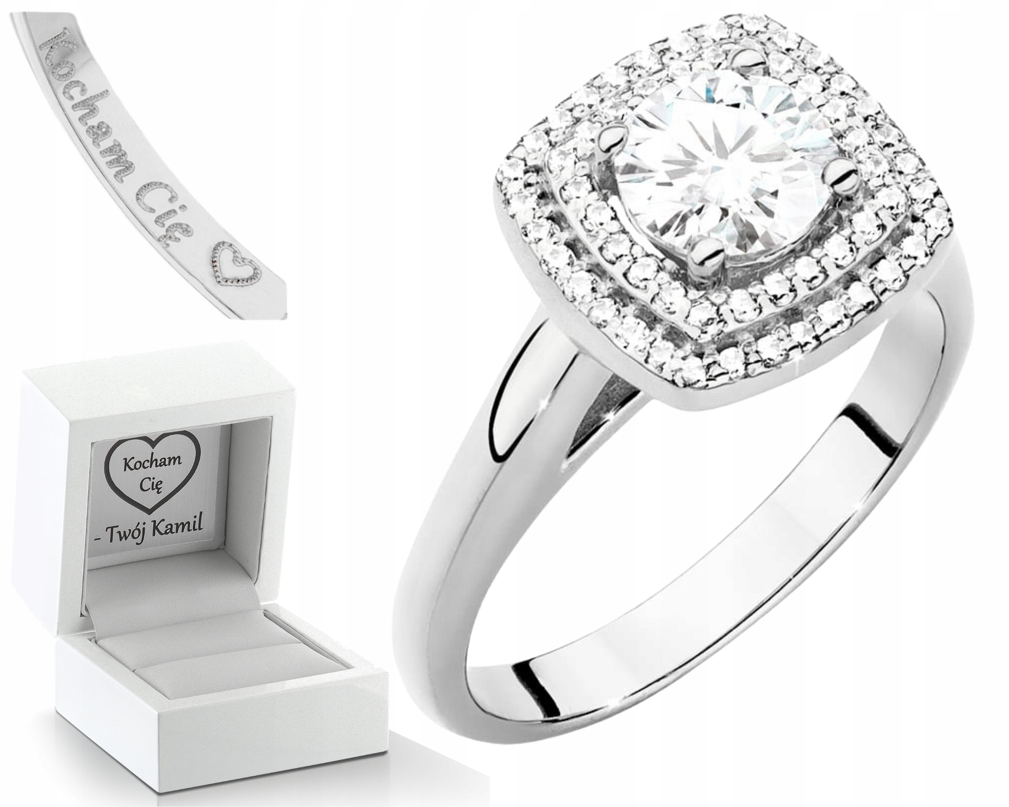 Bílé Zlato Prstýnek Laboratorní Brilianty Zásnubní Drť 585