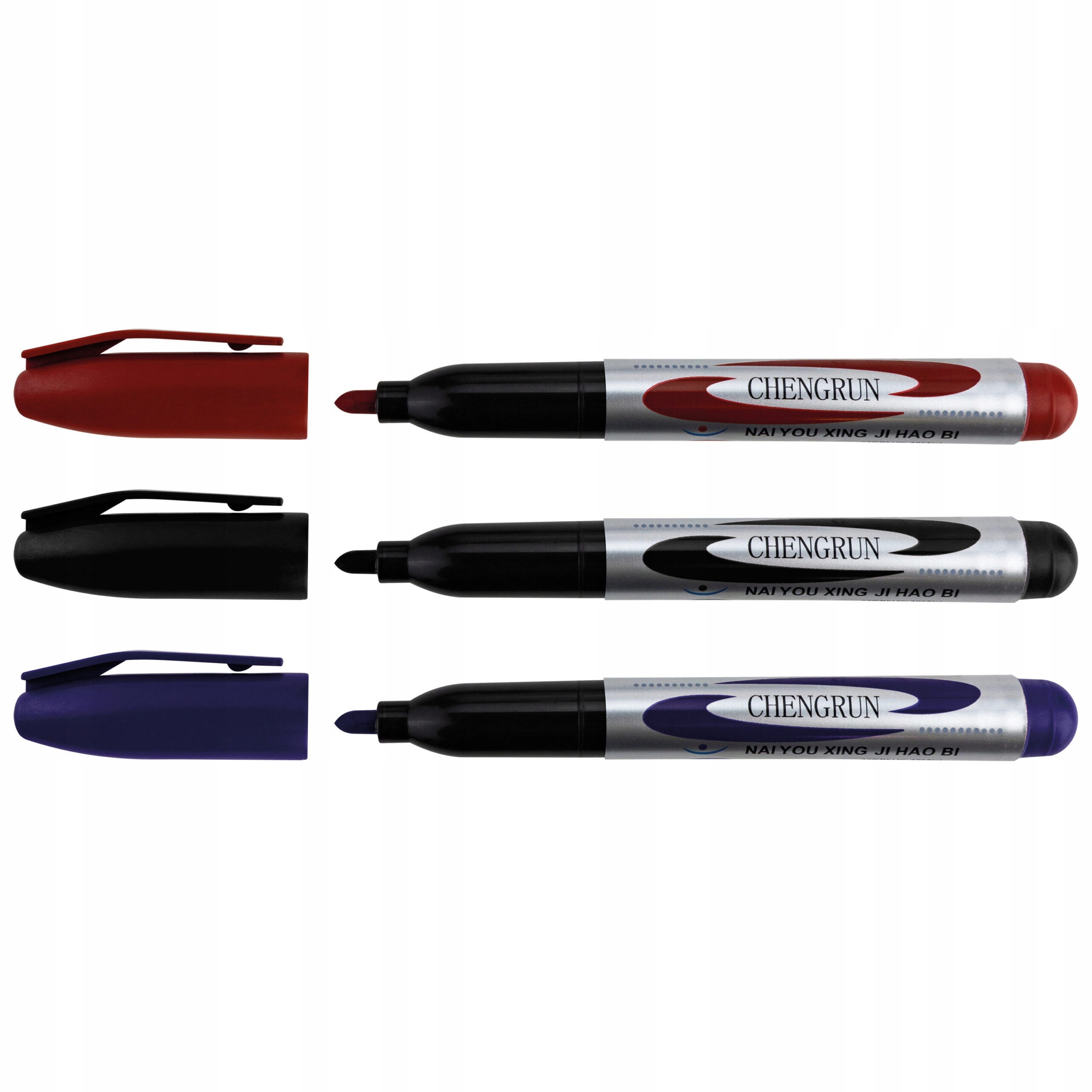 MARKER PERMANENTNY 1,5cm PISAK CZARNY NIEBIESKI CZERWONY ZESTAW 12 SZTUK Rodzaj permanentny