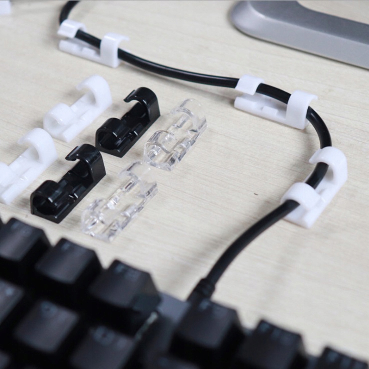 SAMOPRZYLEPNY ORGANIZER KABLE PRZEWODY KLIPS 20SZT Model AG702B