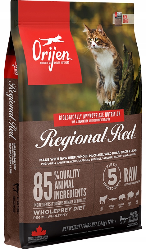 Levně Orijen Regional Red Cat 5,4kg Krmivo pro kočky s červeným masem