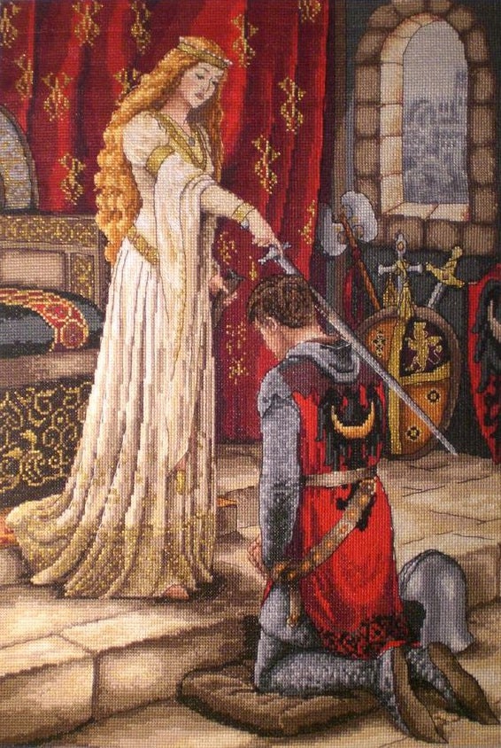 Sada pro křížkovou výšivku Merejka K-35 "Pasování na rytíře" 40x30 cm