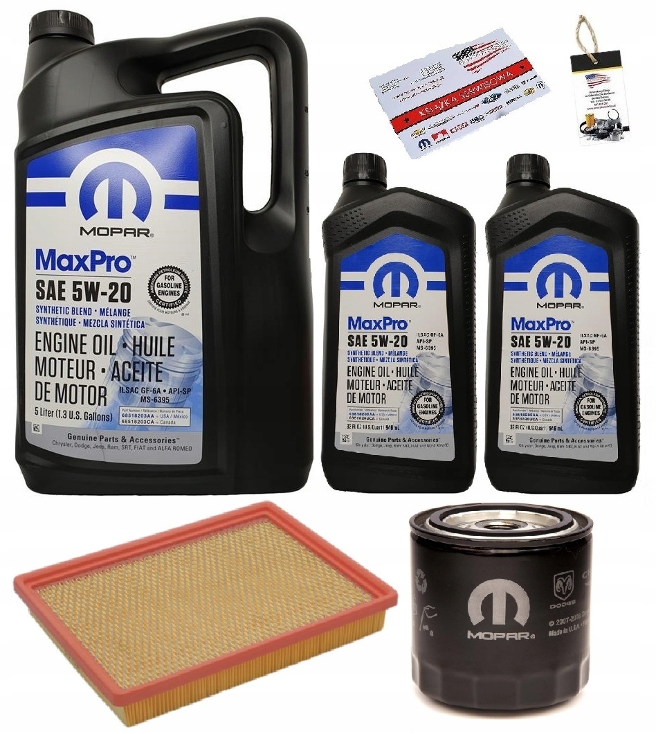 MOPAR 5W20 + FILTRY JEEP GRAND CHEROKEE 5,7 05-07