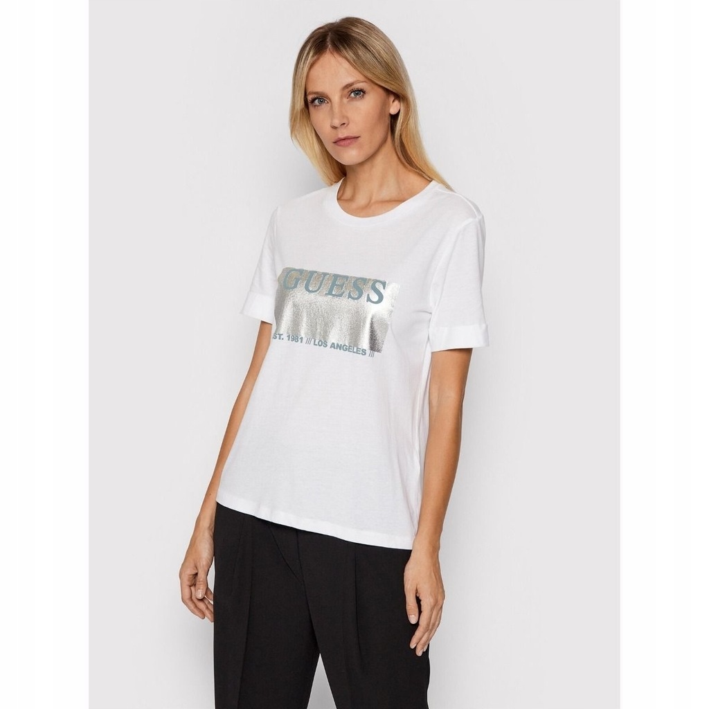 Guess S Bílým Lesklým Logem M