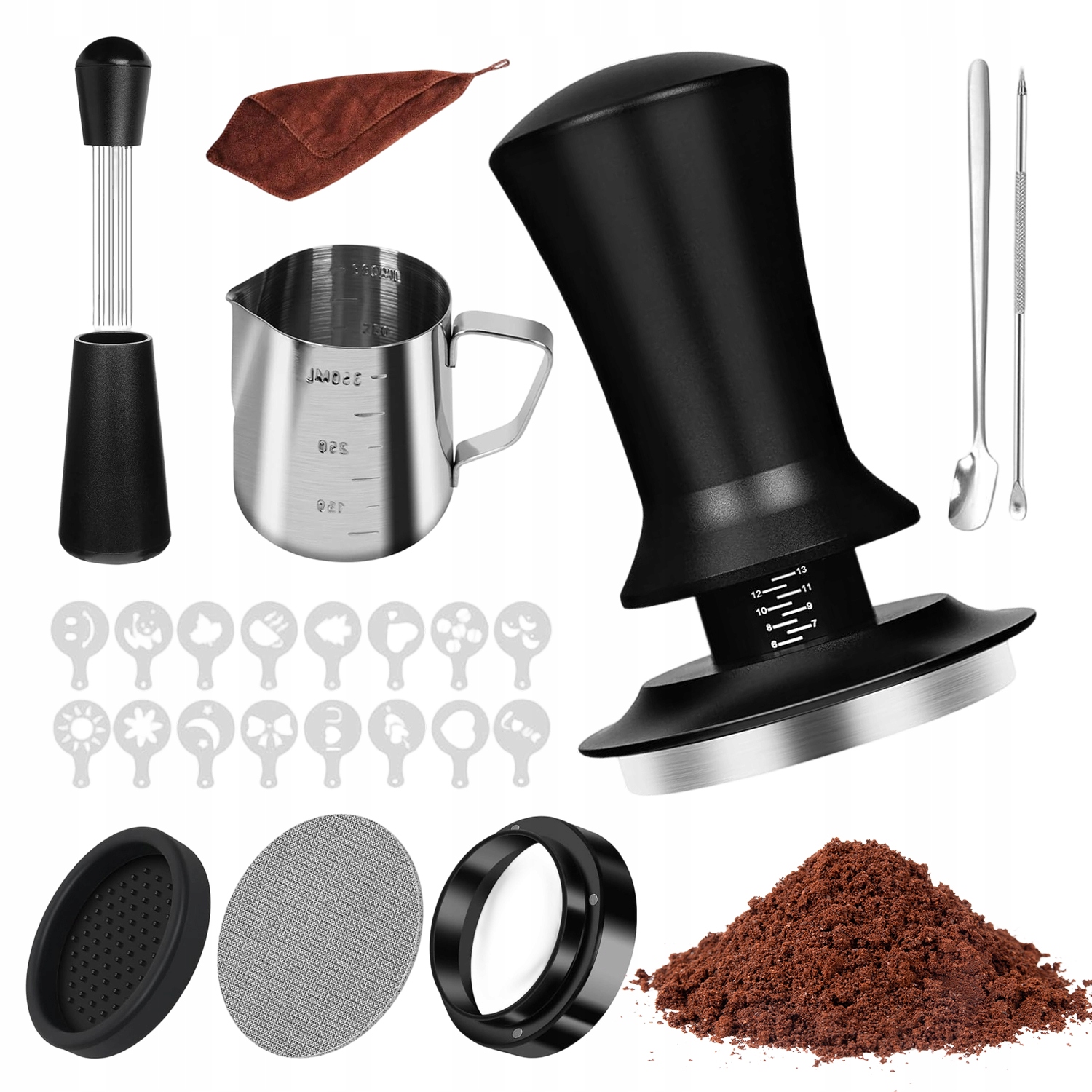Sada Na Kávu S Tamperem 51 MM A Pomůckami Pro Latte Art