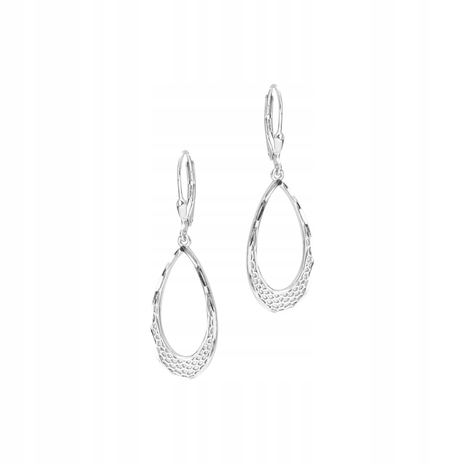 Stříbrné náušnice 925 Ažurová kapka
