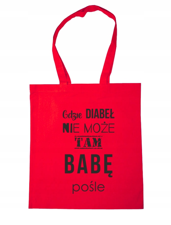 TORBA BAWEŁNIANA Z TWOIM NADRUKIEM,CZERWONA Z LOGO Marka inna