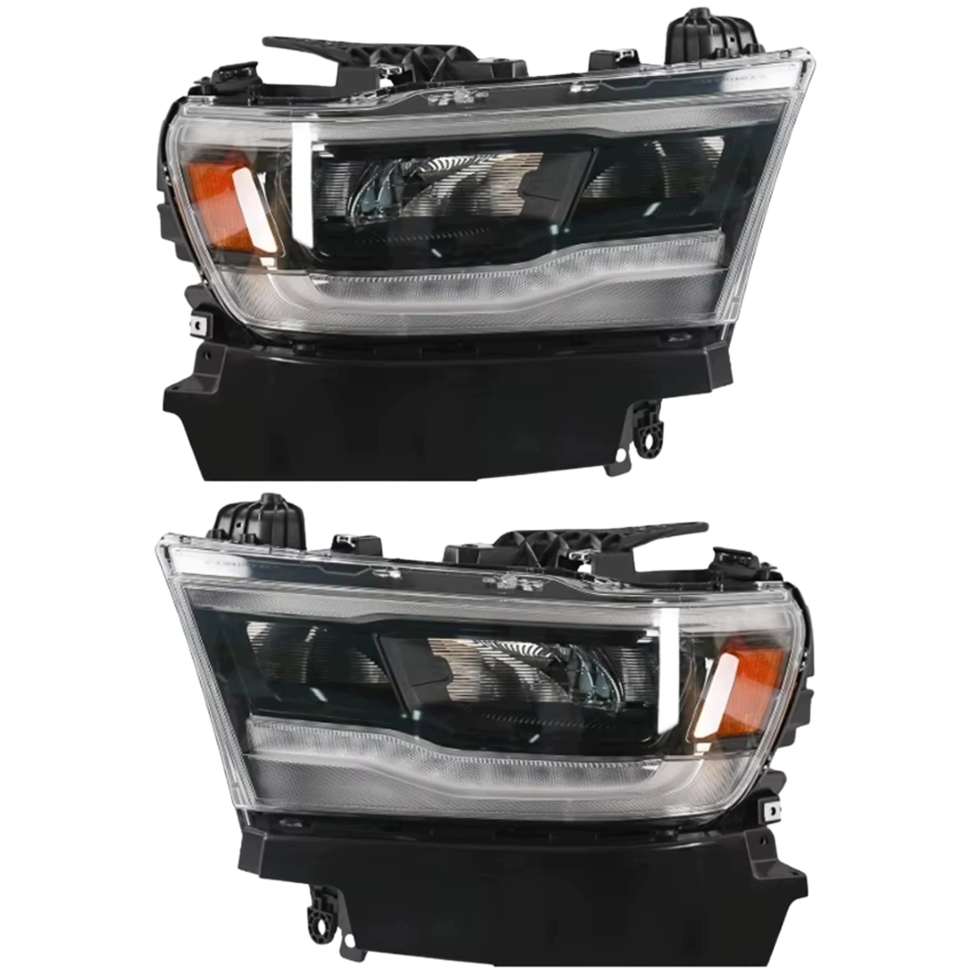 Dodge Ram 1500 2019-2023 Přední Světlomet Levý Pravý Sada Full Led Černý