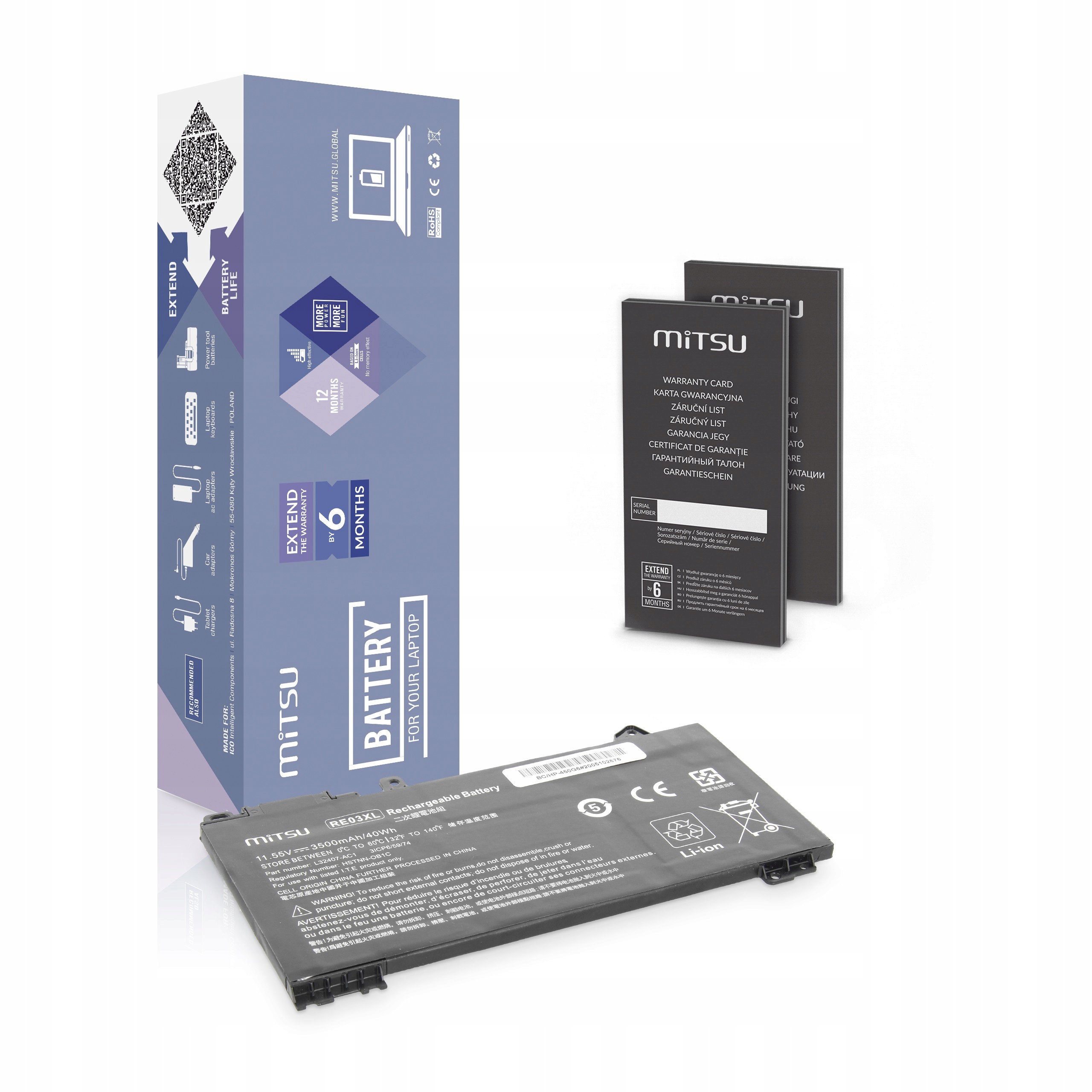 Baterie Mitsu pro Hp 430 G6, 450 G6