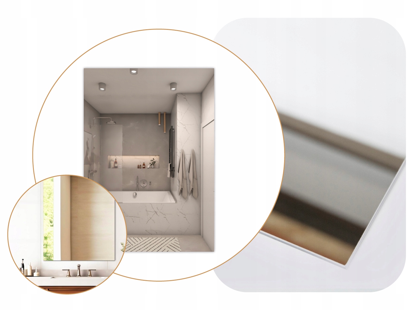 LUSTRO SREBRNE 40x100cm PIONOWE SZLIFOWANE BEZ RAMY BEZ PODŚWIETLENIA CALLA Szerokość 400 mm