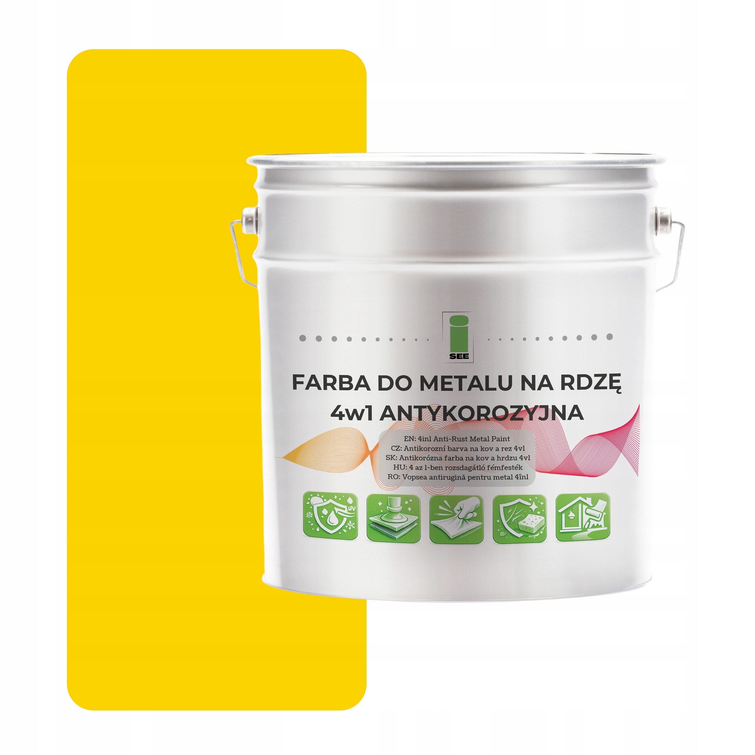 Barva na kov proti korozi 4v1 žlutá RAL1023 I See pozink ocel litina 2,5L mat