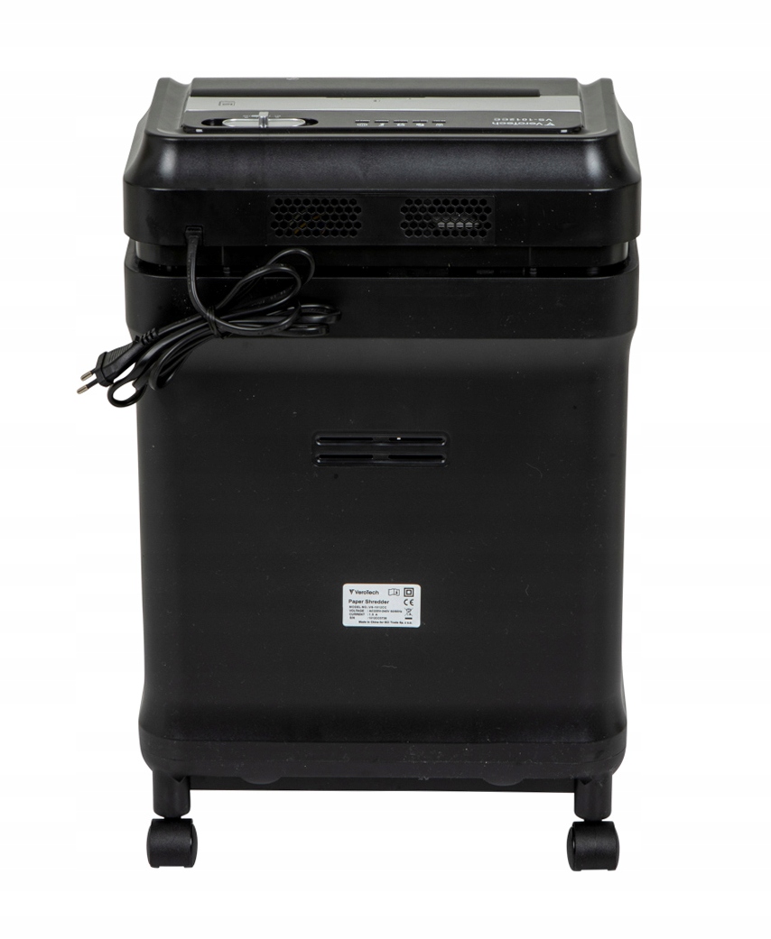 Cicha, mocna niszczarka zgodna z RODO, ścinki 5x28mm Duży Kosz 18L CD/Karty Poziom bezpieczeństwa (DIN) P-4