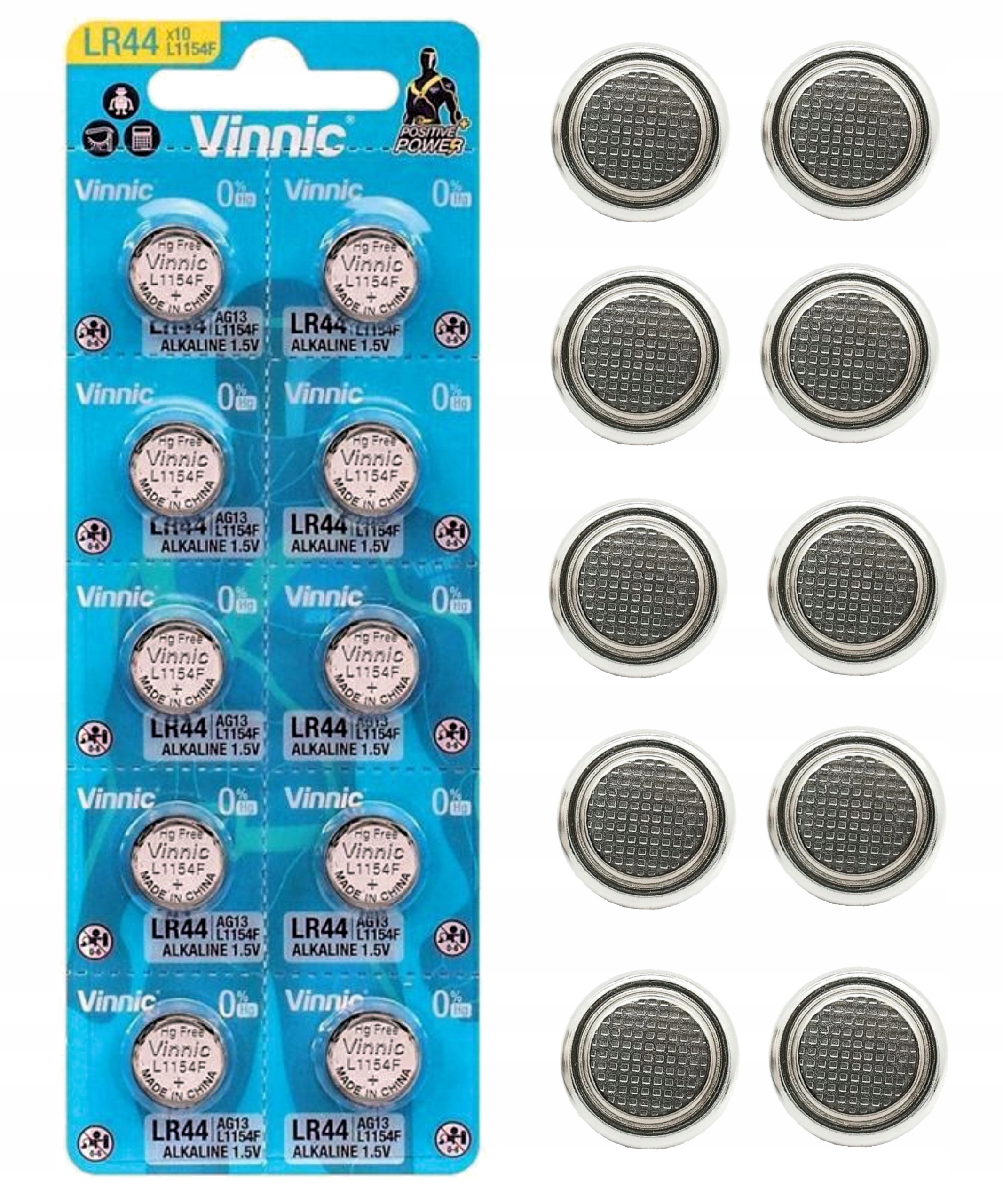 10x AG13 BATERIA ALKALICZNA VINNIC A76 L1154 LR44