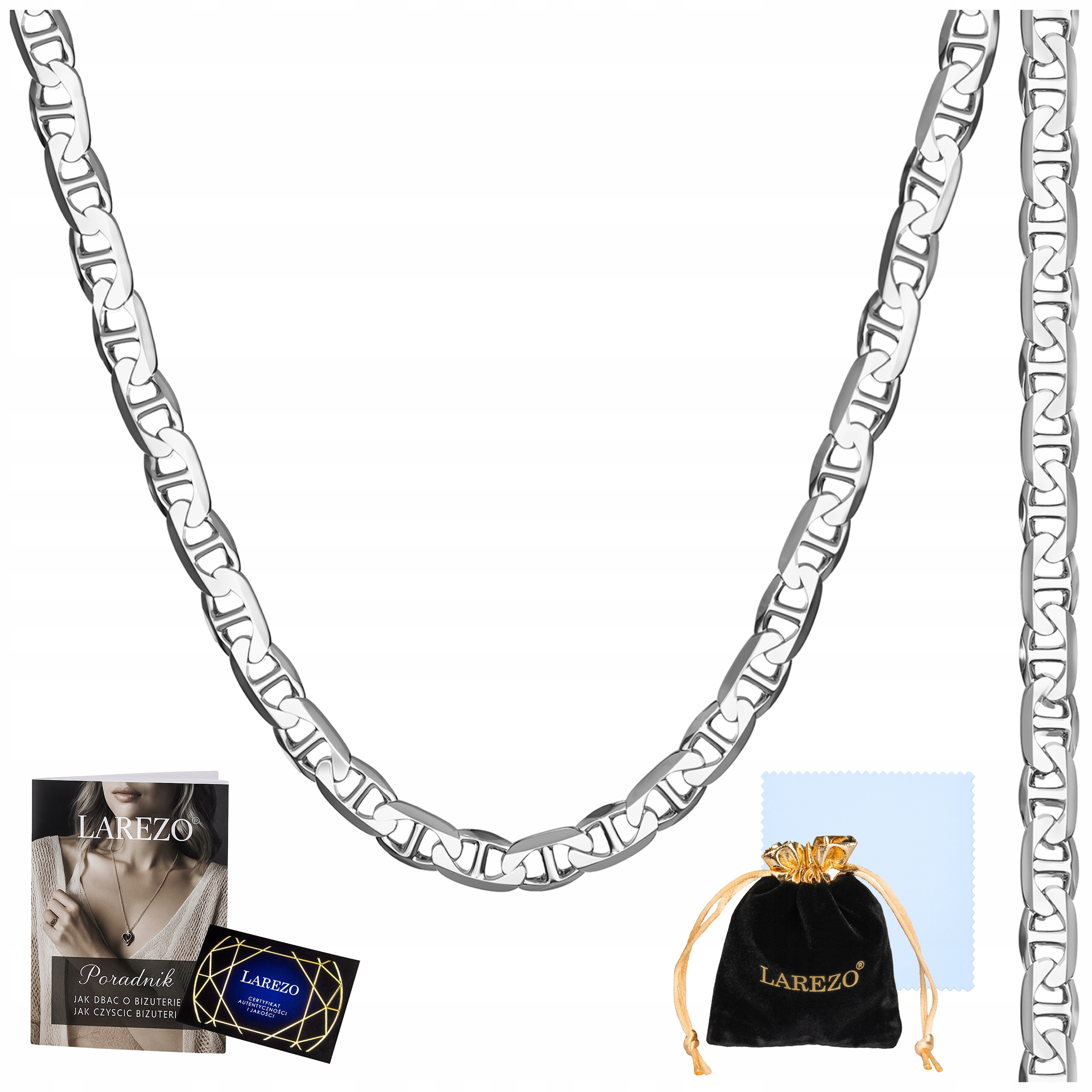 Stříbrný Řetízek Pánský Gucci Marina 60 cm Žiletka Plný Silný Řetěz 3,8 mm