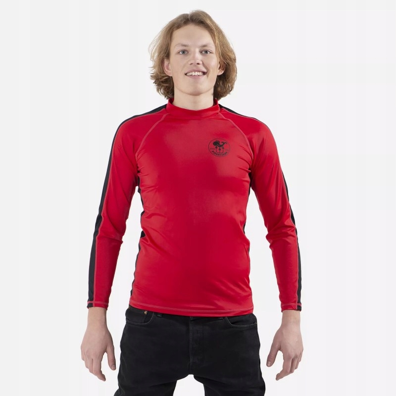 Koszulka UV rashguard POSEIDON męska czerwona z długim rękawem rozmiar S