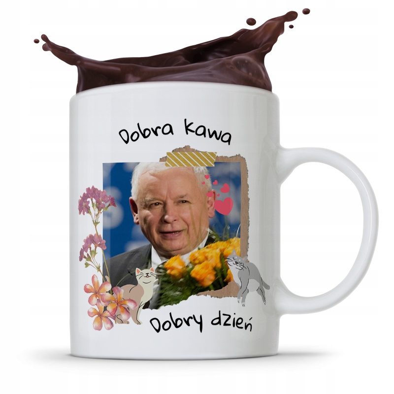 KUBEK ŚMIESZNY PREZESA PIS JAROSŁAW KACZYŃSKI z Nadrukiem ze Zdjęciem
