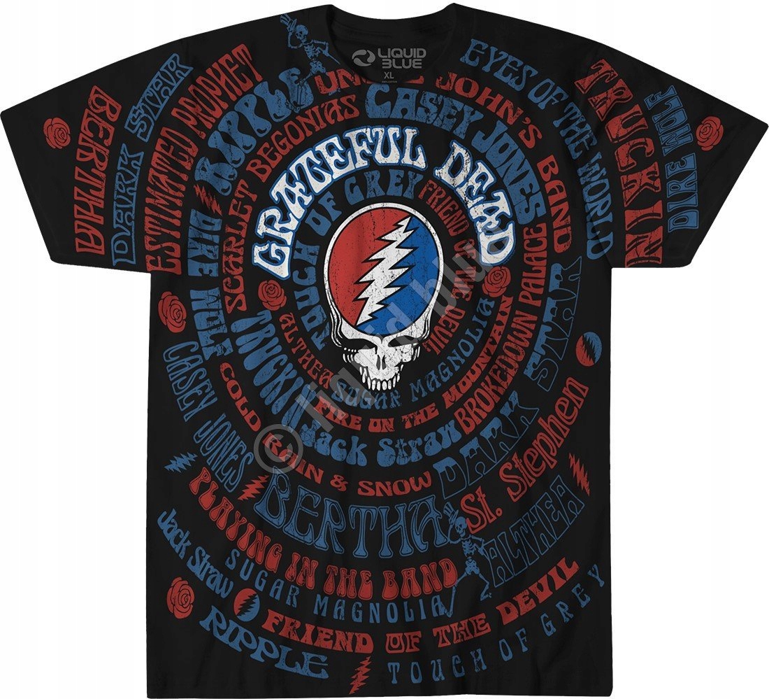 Písně Grateful Dead Liquid Blue XL