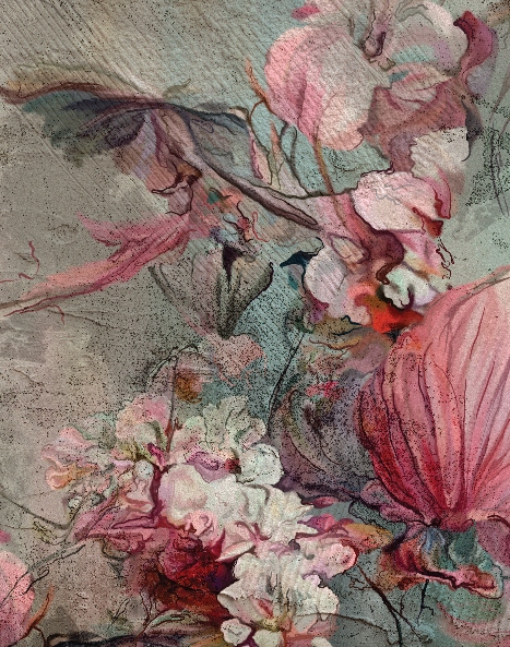 Fototapeta Kvety na stene 200x255 cm štruktúra 350 g